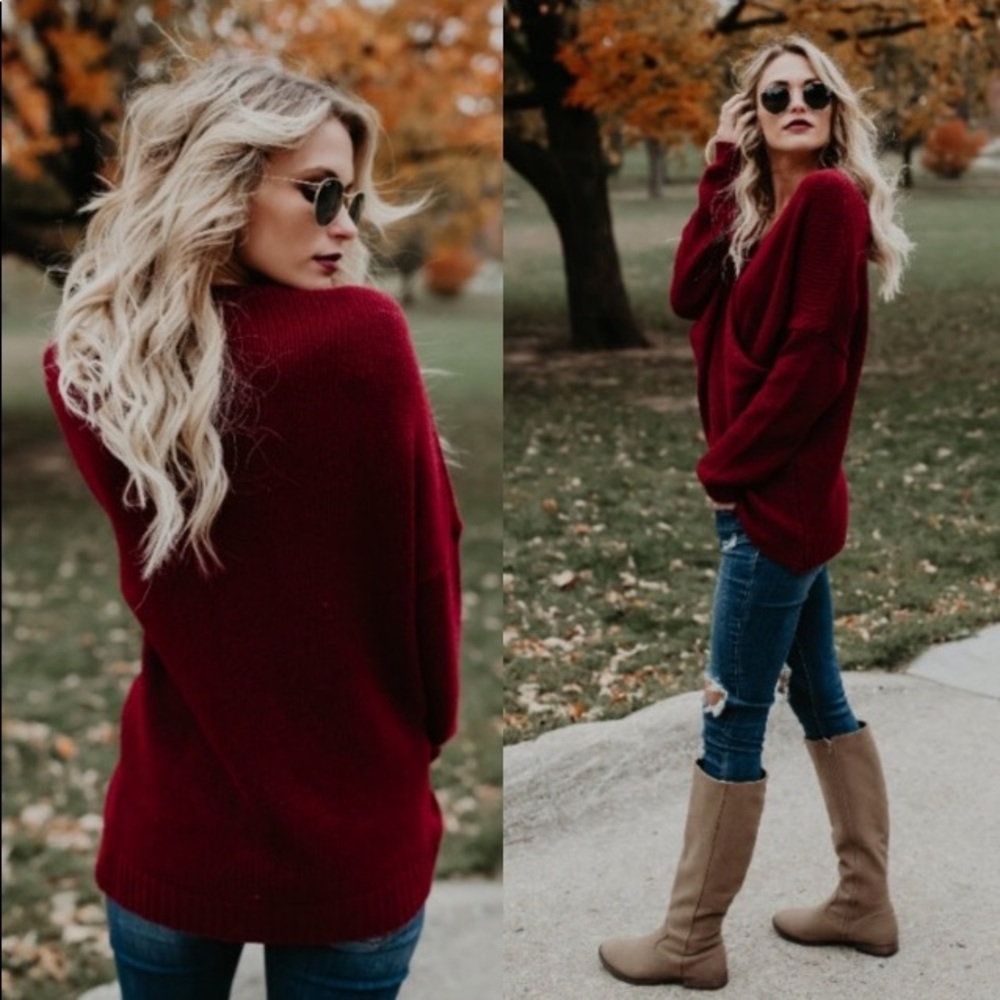 "Cinnamon Twist" Criss Cross sweater - Picture 3 of 7